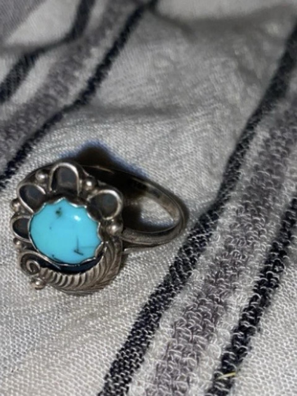 925 Sterling Silver Turquoise Ring Size 7 Native Southwestern Boho